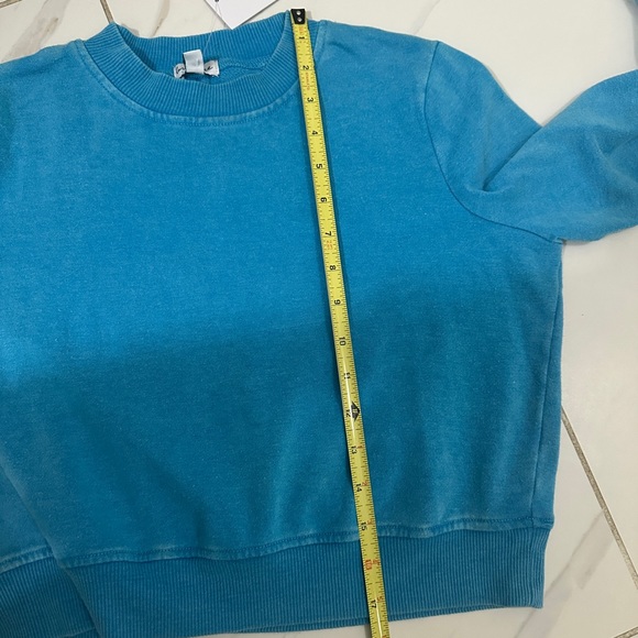 love, Fire Cropped Sweatshirt Hawaiian Surf Blue - Picture 9 of 9